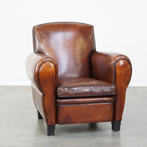 Grote Design Fauteuil Gemaakt Van Schapenleer