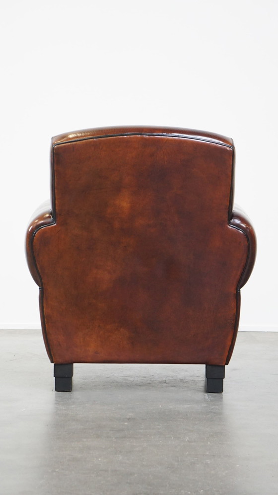 Image 1 of Grote Design Fauteuil Gemaakt Van Schapenleer