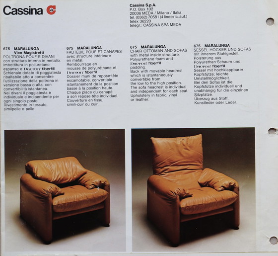 Image 1 of Vintage Cassina Maralunga fauteuil