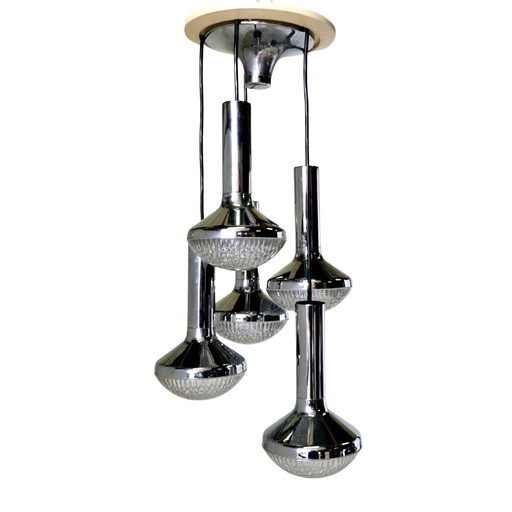 Space age chrome cascade lamp