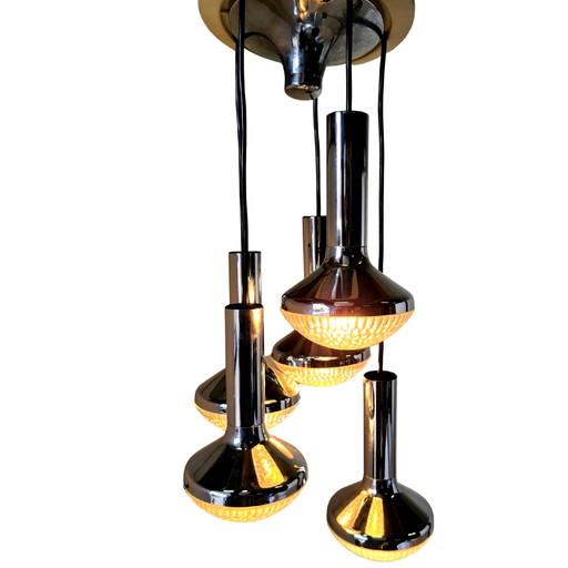 Space age chrome cascade lamp