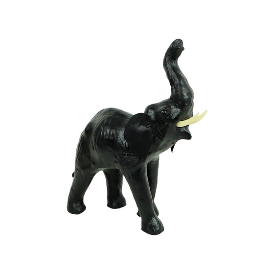 Image 1 of Vintage Zwarte Lederen Olifant