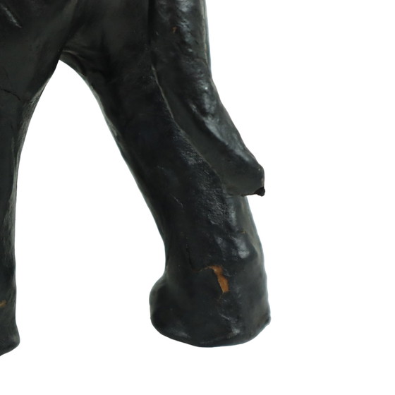 Image 1 of Vintage Zwarte Lederen Olifant