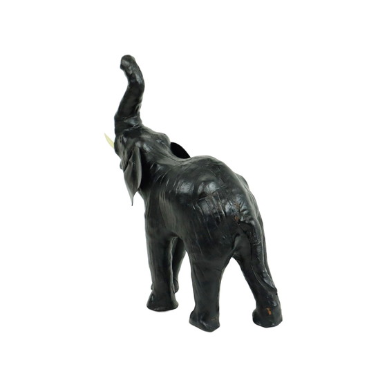 Image 1 of Vintage Zwarte Lederen Olifant