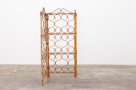 Image 1 of Vintage Rotan kamerscherm of roomdivider gemaakt in Italie 1960
