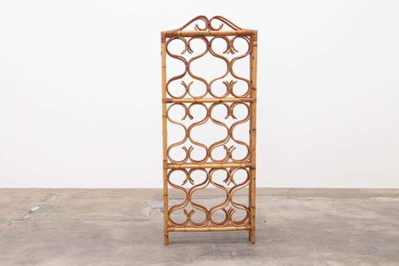 Image 1 of Vintage Rotan kamerscherm of roomdivider gemaakt in Italie 1960