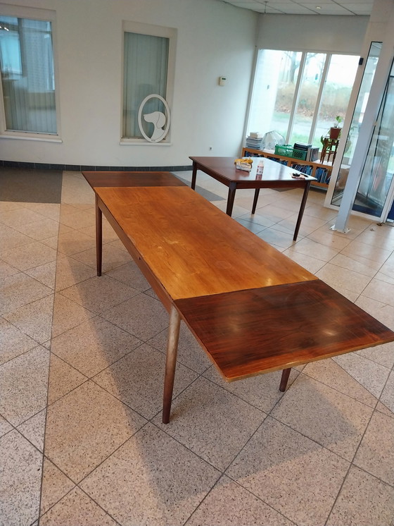 Image 1 of Midcenturymodern servies van hout en biezen/riet 1970