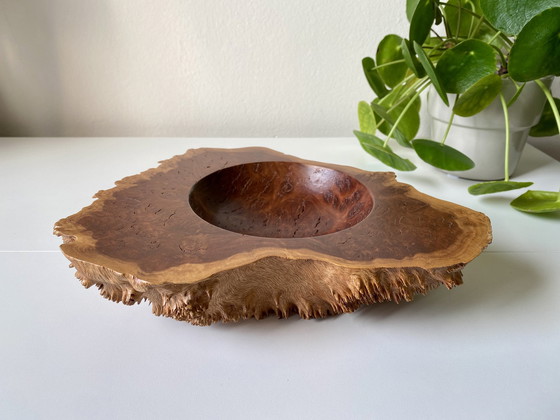 Image 1 of Esdoorn Burl Hout Sculpturale Kom Met Levende Rand