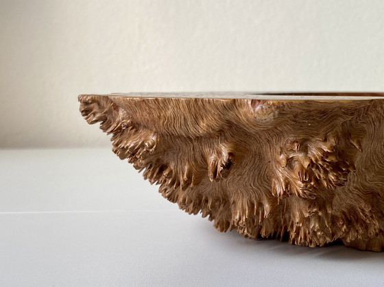 Image 1 of Esdoorn Burl Hout Sculpturale Kom Met Levende Rand