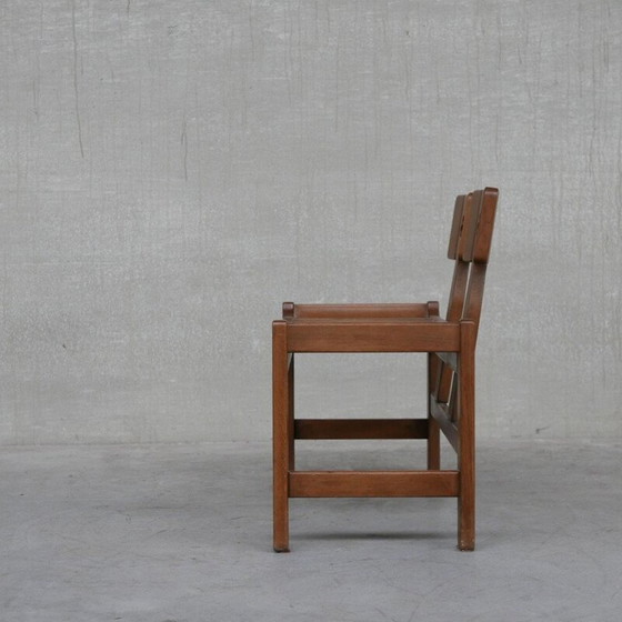 Image 1 of Eikenhouten Mid Century Franse fauteuil en bank door Guillerme et Chambron, 1960