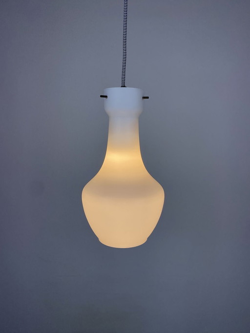 Italiaanse Witte Glazen Hanglamp Door Targetti Sankey 1960