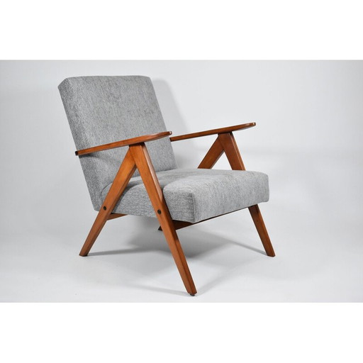 Vintage grijze fauteuil VAR 1960