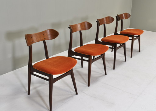 4x Louis van Teeffelen eetkamerstoelen