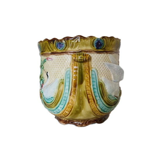 Image 1 of Frans Art Nouveau majolica bloempot