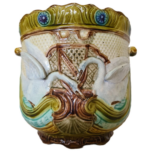 Frans Art Nouveau majolica bloempot