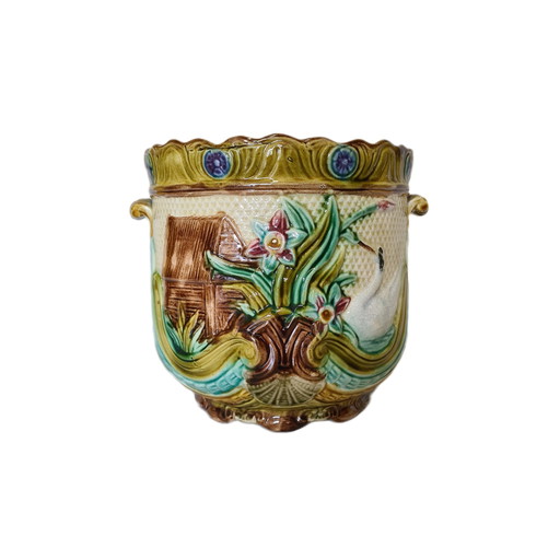 Frans Art Nouveau majolica bloempot