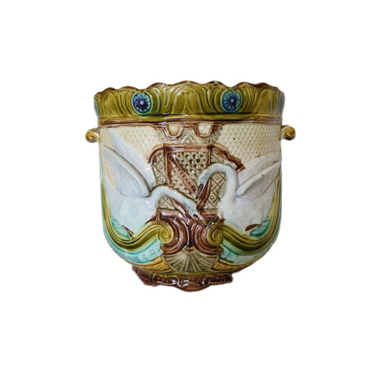 Image 1 of Frans Art Nouveau majolica bloempot