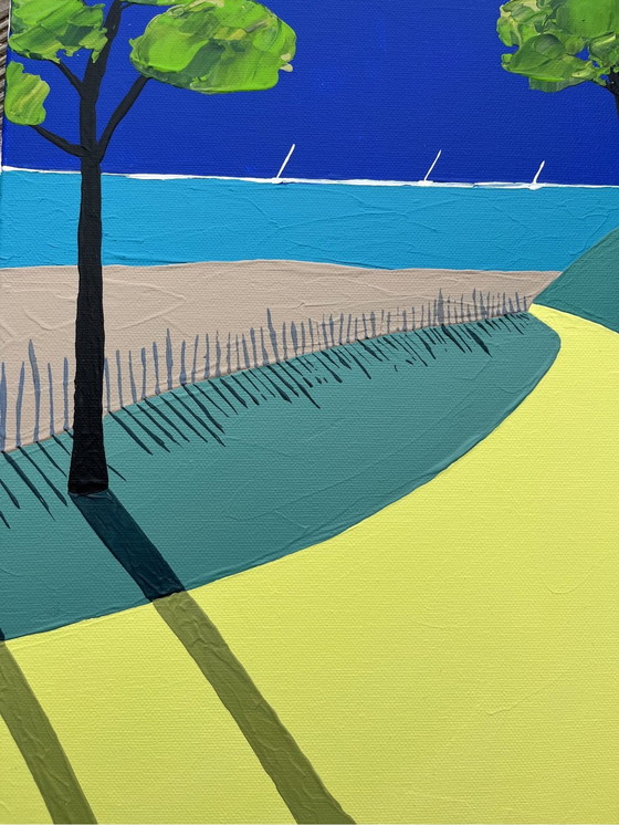 Image 1 of Le Chemin De La Plage. Acryl door Frédéric Cadiou