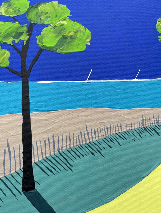 Image 1 of Le Chemin De La Plage. Acryl door Frédéric Cadiou