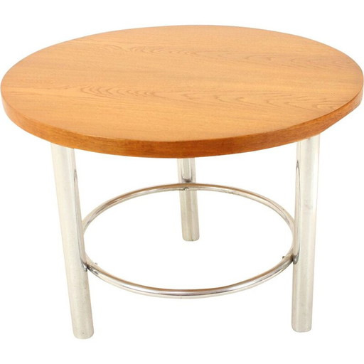 Vintage houten en chromen salontafel van Kovona, Tsjecho-Slowakije 1960