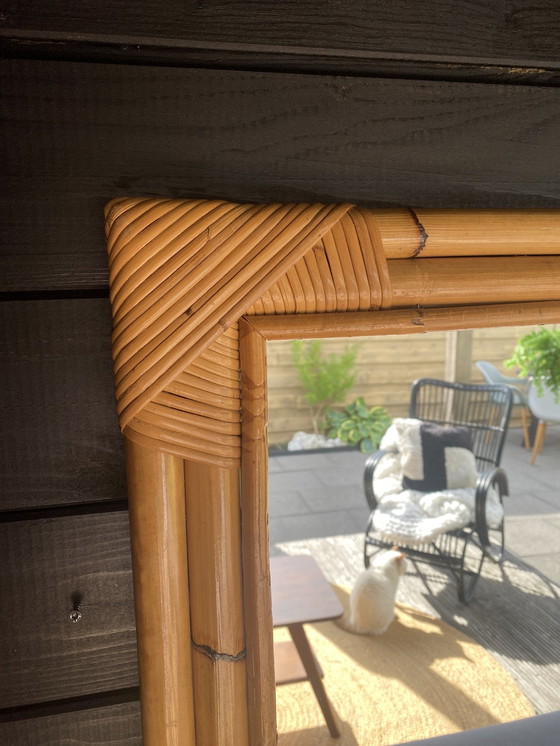 Image 1 of Vintage bamboe spiegel