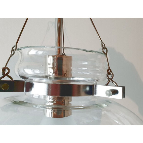 Image 1 of Vintage glazen hanglamp van Herbert Proft voor Limburg 1960