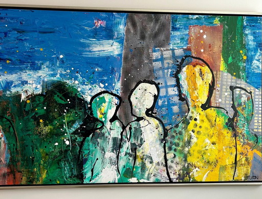 Jens Olsen Walk In Central Park Acryl Op Doek