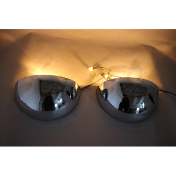 Image 1 of Paar vintage Bauhaus chromen wandlampen, Tsjecho-Slowakije 1930