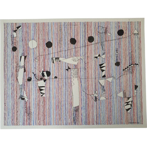 Vintage aquarel op papier n 492 van Jérémie Iordanoff, 2009