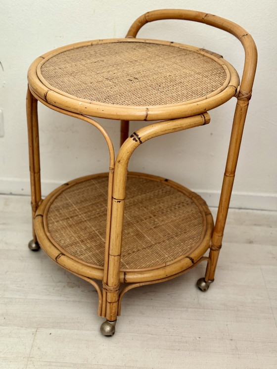 Image 1 of Vintage rotan trolley barcart Dalvera