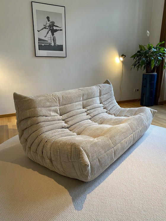 Image 1 of Ligne Roset Togo Bank Set 4-Delig - Corduroy/Rib Beige