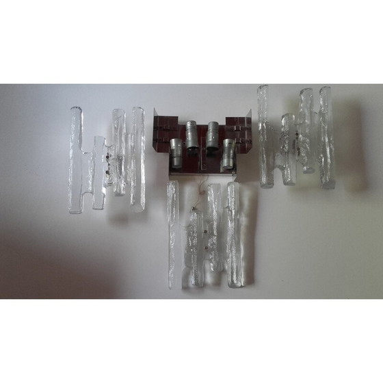 Image 1 of Vintage wandlamp van metaal en Murano glas voor Kalmar, 1960
