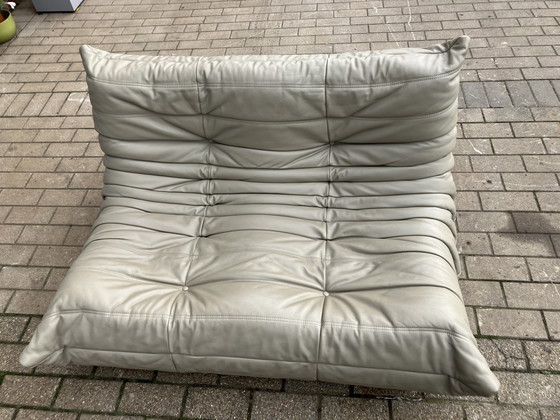 Image 1 of 100% Originele Lederen Ligne Roset Togo 2Z, 3Z En Poef Zgan!