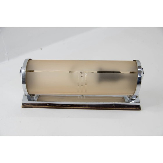 Image 1 of Vintage art deco wandlamp met glazen kap, 1930