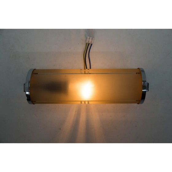 Image 1 of Vintage art deco wandlamp met glazen kap, 1930