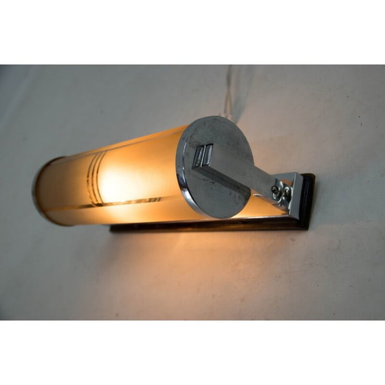 Image 1 of Vintage art deco wandlamp met glazen kap, 1930