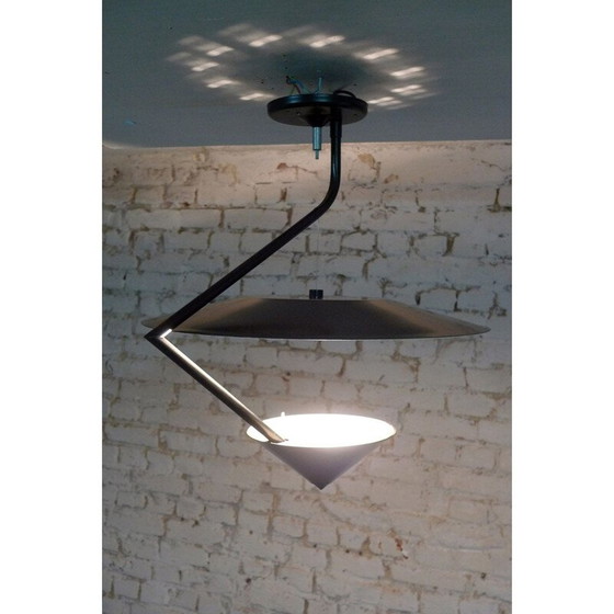 Image 1 of Vintage gelakt metalen hanglamp, 1980