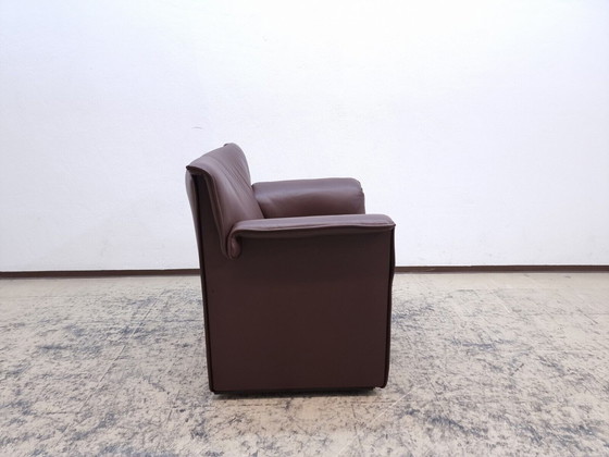 Image 1 of B&B Italia Lauriana echt leren fauteuil design fauteuil in bruin Stoel Tobia Scarpa