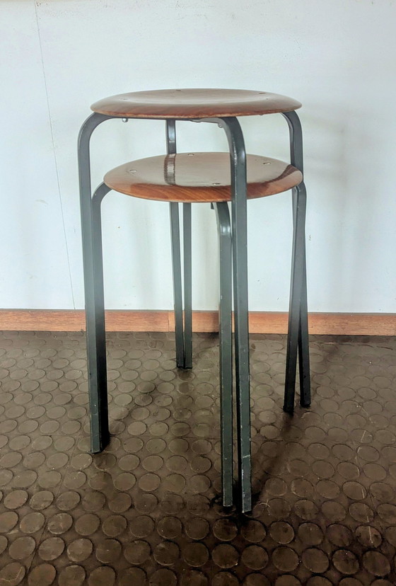 Image 1 of 2X Vintage Eromes Stools 1960S