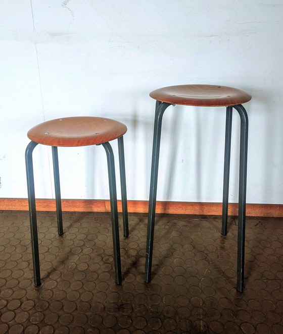 Image 1 of 2X Vintage Eromes Stools 1960S