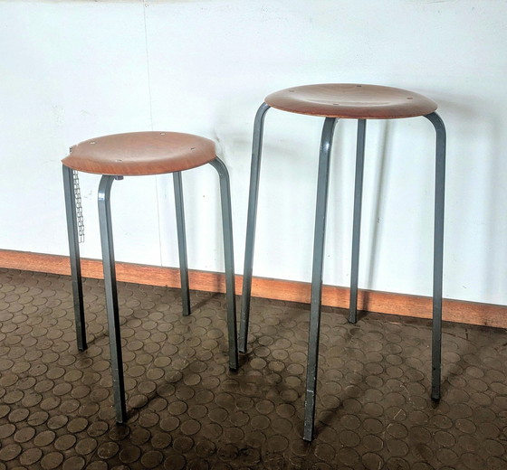 Image 1 of 2X Vintage Eromes Stools 1960S