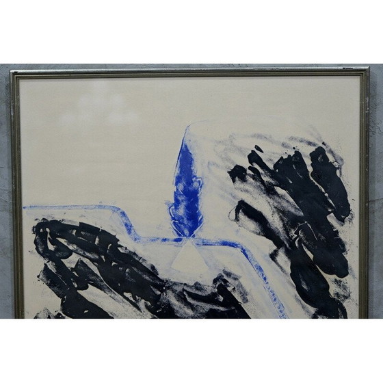 Image 1 of Vintage abstracte houtsnede in kleur door Torsten Andersson