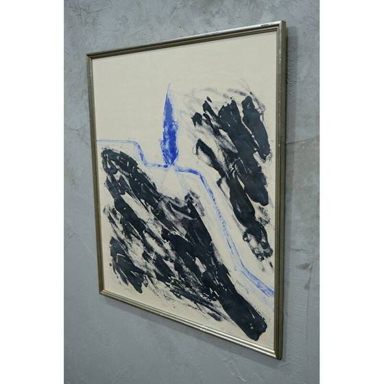 Image 1 of Vintage abstracte houtsnede in kleur door Torsten Andersson