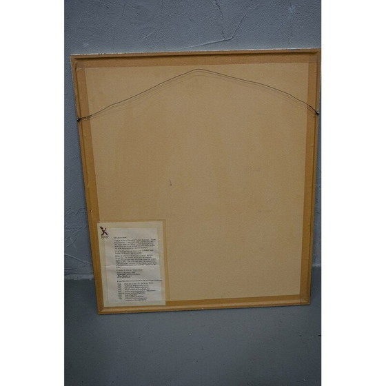 Image 1 of Vintage abstracte houtsnede in kleur door Torsten Andersson