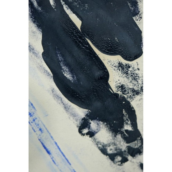 Image 1 of Vintage abstracte houtsnede in kleur door Torsten Andersson