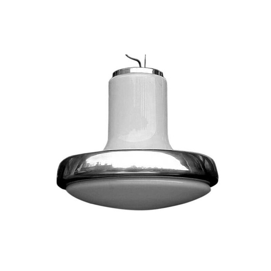 Image 1 of Vintage plafondlamp opalescent glas Oscar Torlasco voor Lumi Italië 1960
