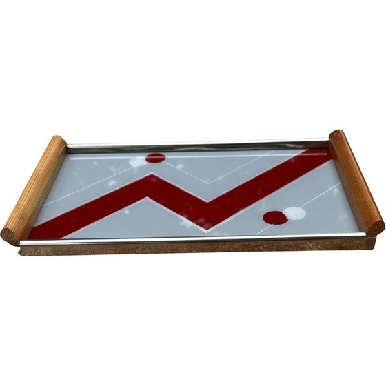 Image 1 of Vintage houten en glazen blad voor Holzsieb Bt Wasungen, Duitsland 1960