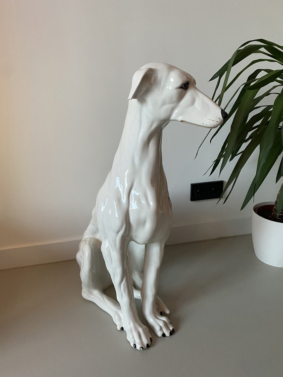 Image 1 of Vintage Italian ceramic greyhound dog