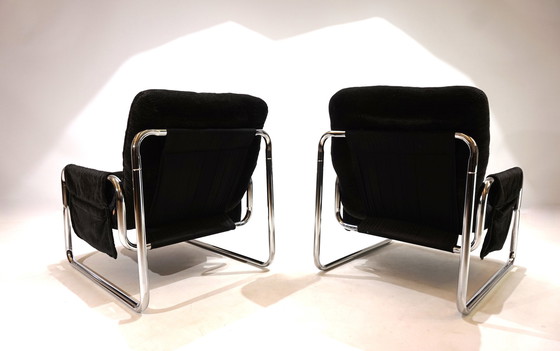 Image 1 of Set van 2 Herlag verchroomde sledestoelen van Johan Bertil Häggström, 1970