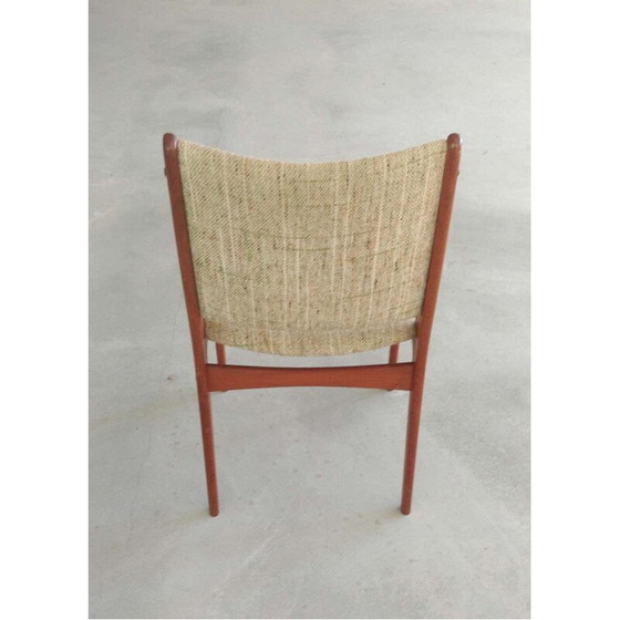 Image 1 of Set van 4 vintage teakhouten eetkamerstoelen, Johannes Andersen Inc. Herstoffering
